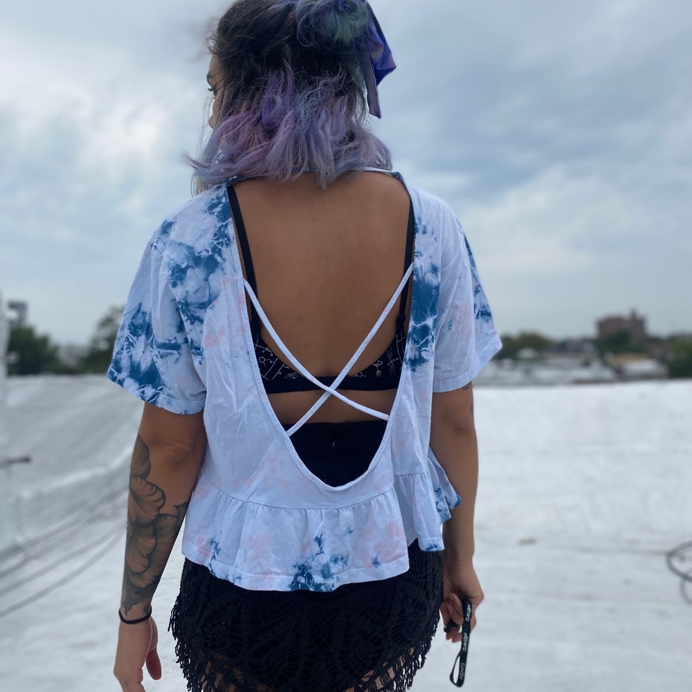 Tie Dye open back tee
